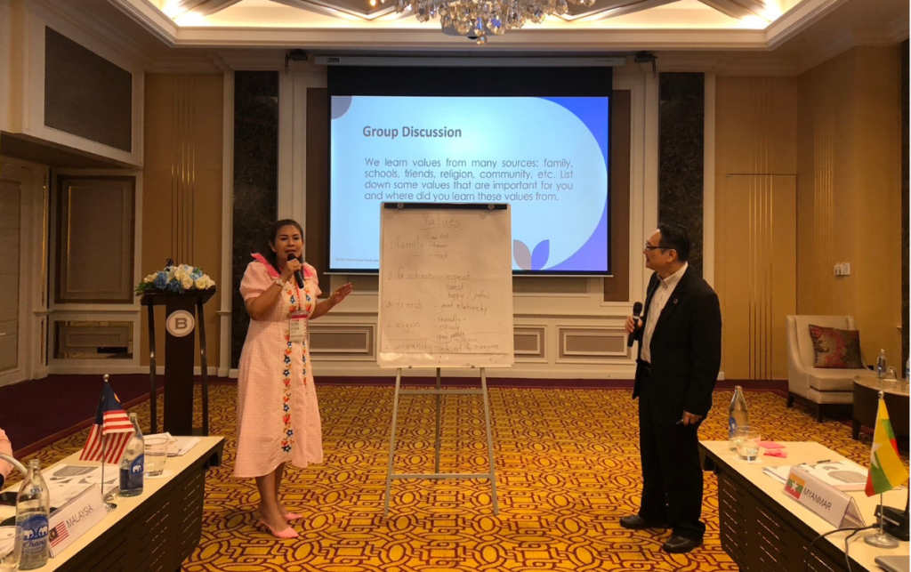 HOPE worldwide Thailand's Chapter Director Ying talks to other organizations